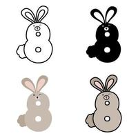 Number 8 in flat style isolated vector