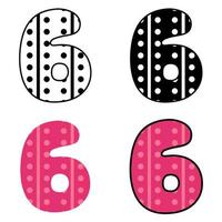 Number 6 in flat style isolated vector