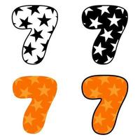 Number 7 in flat style isolated vector