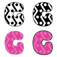 Alphabet G in flat style isolated vector