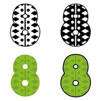 Number 8 in flat style isolated vector