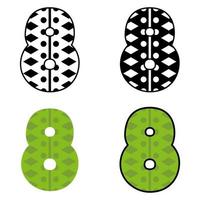 Number 8 in flat style isolated vector