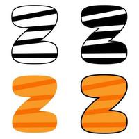 Alphabet Z in flat style isolated vector