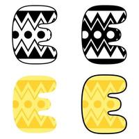 Alphabet E in flat style isolated vector