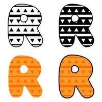 Alphabet R in flat style isolated vector