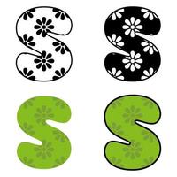 Alphabet S in flat style isolated vector