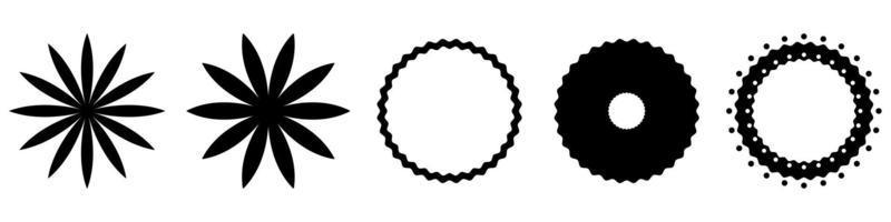 Icon set of decorative circle design element vector