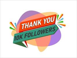 Thank you 10 K followers card. Image for Social Networks. Web user celebrates large number of subscribers or followers vector