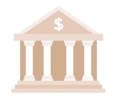 Bank building icon. Vector flat illustration