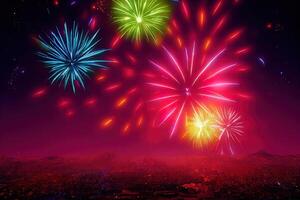 Sparkling color fireworks. photo