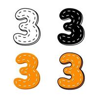 Number 3 in flat style isolated vector