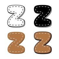 Alphabet Z in flat style isolated vector