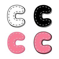 Alphabet C in flat style isolated vector