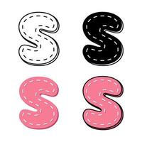 Alphabet S in flat style isolated vector