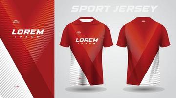 red shirt soccer football sport jersey template design mockup vector