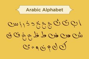 Arabic Alphabet Calligraphy Fonts Style vector