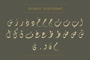 Arabic Alphabet Calligraphy Fonts Style vector