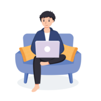 Work from home, co-working space illustration png