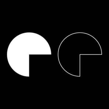 Part circle 34 three four set icon white color vector illustration image solid fill outline contour line thin flat style