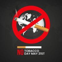 mundo No tabaco día mayo 31 con cigarrillos prohibición ilustración vector