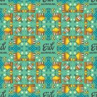 Seamless pattern Eid Mubarak background. vector