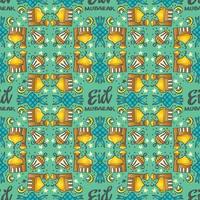 Seamless pattern Eid Mubarak background. vector