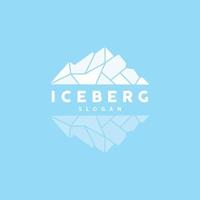 Iceberg Logo, Antarctic Mountains Vector In Ice Blue Color, Nature Design, Product Brand Illustration Template Icon