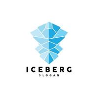 Iceberg Logo, Antarctic Mountains Vector In Ice Blue Color, Nature Design, Product Brand Illustration Template Icon