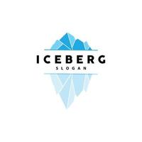 Iceberg Logo, Antarctic Mountains Vector In Ice Blue Color, Nature Design, Product Brand Illustration Template Icon