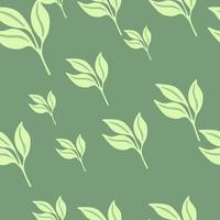 Simple leaves Seamless pattern. Decorative forest leaf endless wallpaper. Organic background. vector