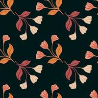 Simple floral ornament seamless pattern. Cute flower wallpaper. Creative plants endless wallpaper. vector