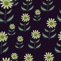 Simple flower seamless pattern. Elegant botanical background. Abstract floral wallpaper. vector