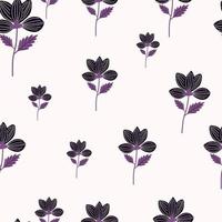 Elegant stylized flower seamless pattern. Abstract floral background. Vintage botanical illustration. vector