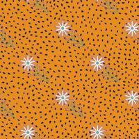 Cute little chamomile floral ornament wallpaper. Aster flower seamless pattern. vector