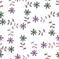 Cute flower seamless pattern. Naive art style. Hand drawn floral endless background. vector