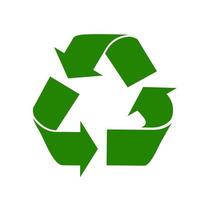 The universal recycling symbol. International symbol used on packaging to remind people to dispose of it in a bin instead of littering.  Vector illustration.