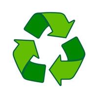 Recycle symbol or icon of Vector illustration Flat design element for website app or packaging, graphic, logo, social media, mobile app, ui.
