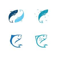 Fish logo template vector