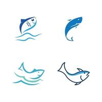 Fish logo template vector