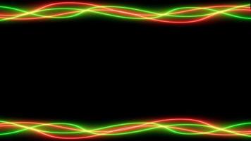 neon sign background with empty space. Red and green wave laser animation, 4k video