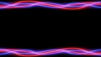 neon sign background with empty space. Red and blue wave laser animation, 4k video