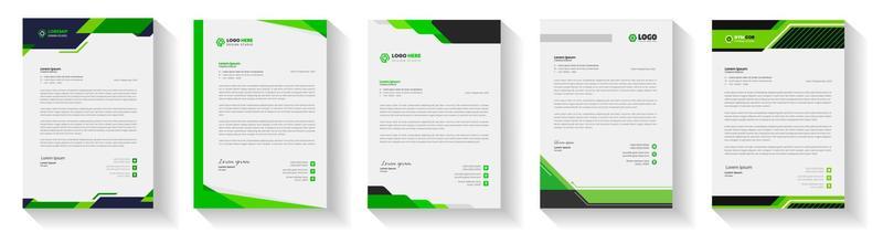 official minimal creative abstract professional newsletter corporate modern business proposal letterhead design template set with green color. letter head design set with green color.