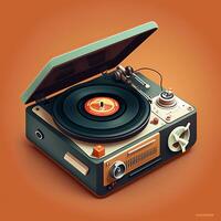 Illustration of turntable with . photo