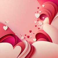 Pink hearts patterned on pink background, valentine's day. photo