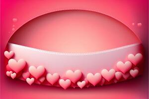 Pink hearts patterned on pink background, valentine's day. photo