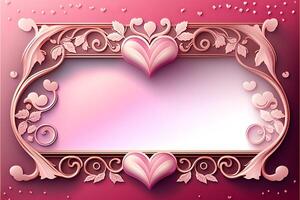 Pink hearts patterned on pink background, valentine's day. photo