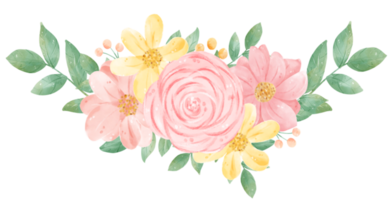 watercolour sweet floral ornament decoration flower bouquet painting png