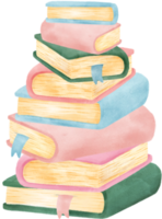 pilha do fofa aguarela doce pastel moderno fechadas livro desenho animado ilustração png
