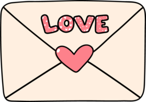 cute sweet  love letter Valentine mail cartoon hand drawing png