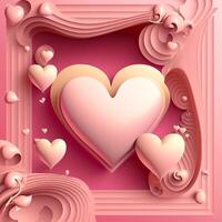 Pink hearts patterned on pink background, valentine's day. photo